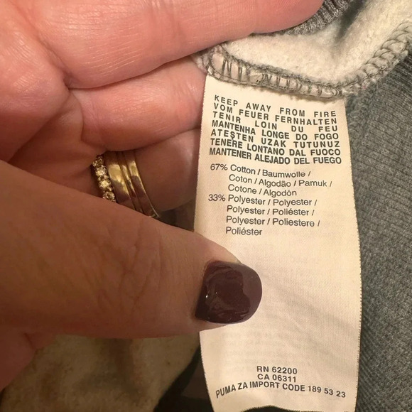 Puma Gray Fleece Lined Track Running Jacket Sz XXL - Picture 6 of 8